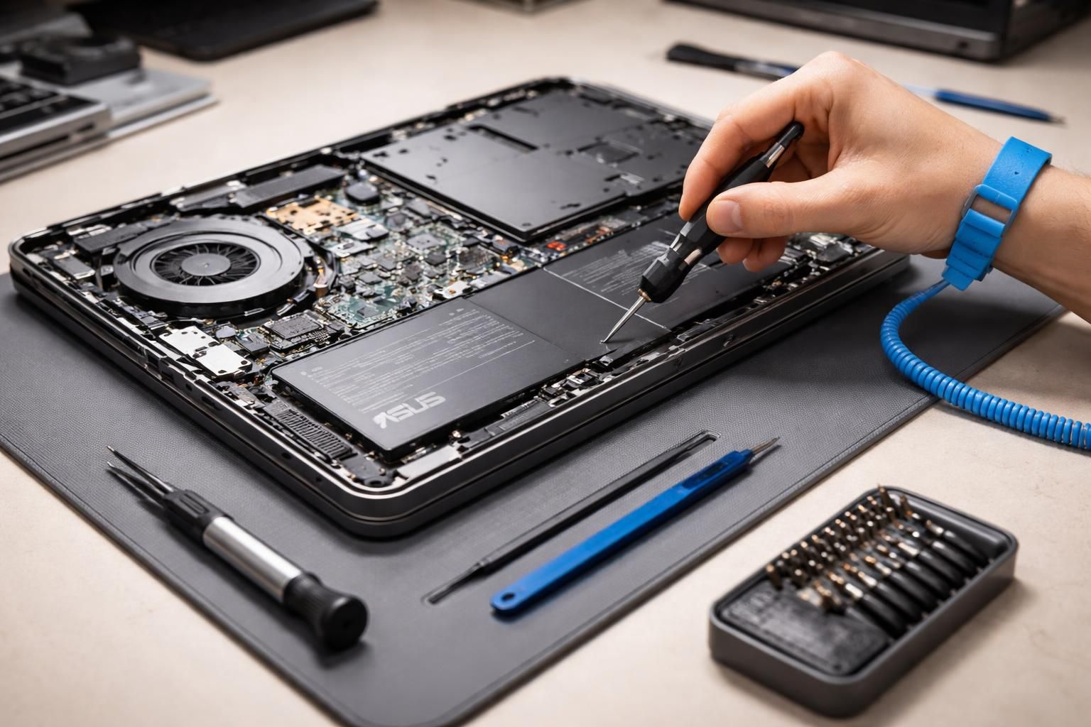 découvrez comment démonter un pc portable asus en toute sécurité avec les outils adaptés et les précautions esd indispensables pour protéger vos composants électroniques.